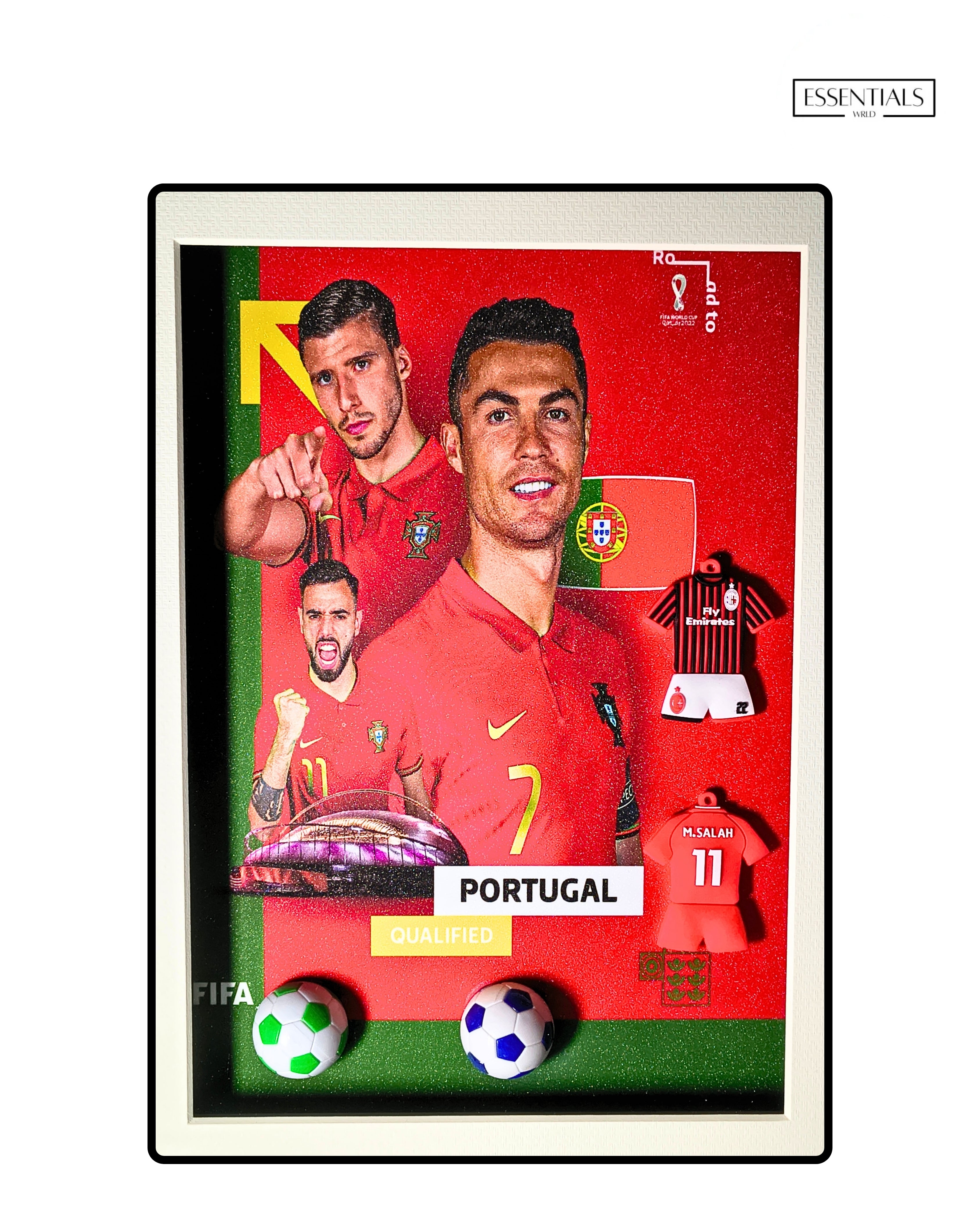 Lionel Messi & Cristiano Ronaldo 3D Frame – Premium Football Wall Art for Fans