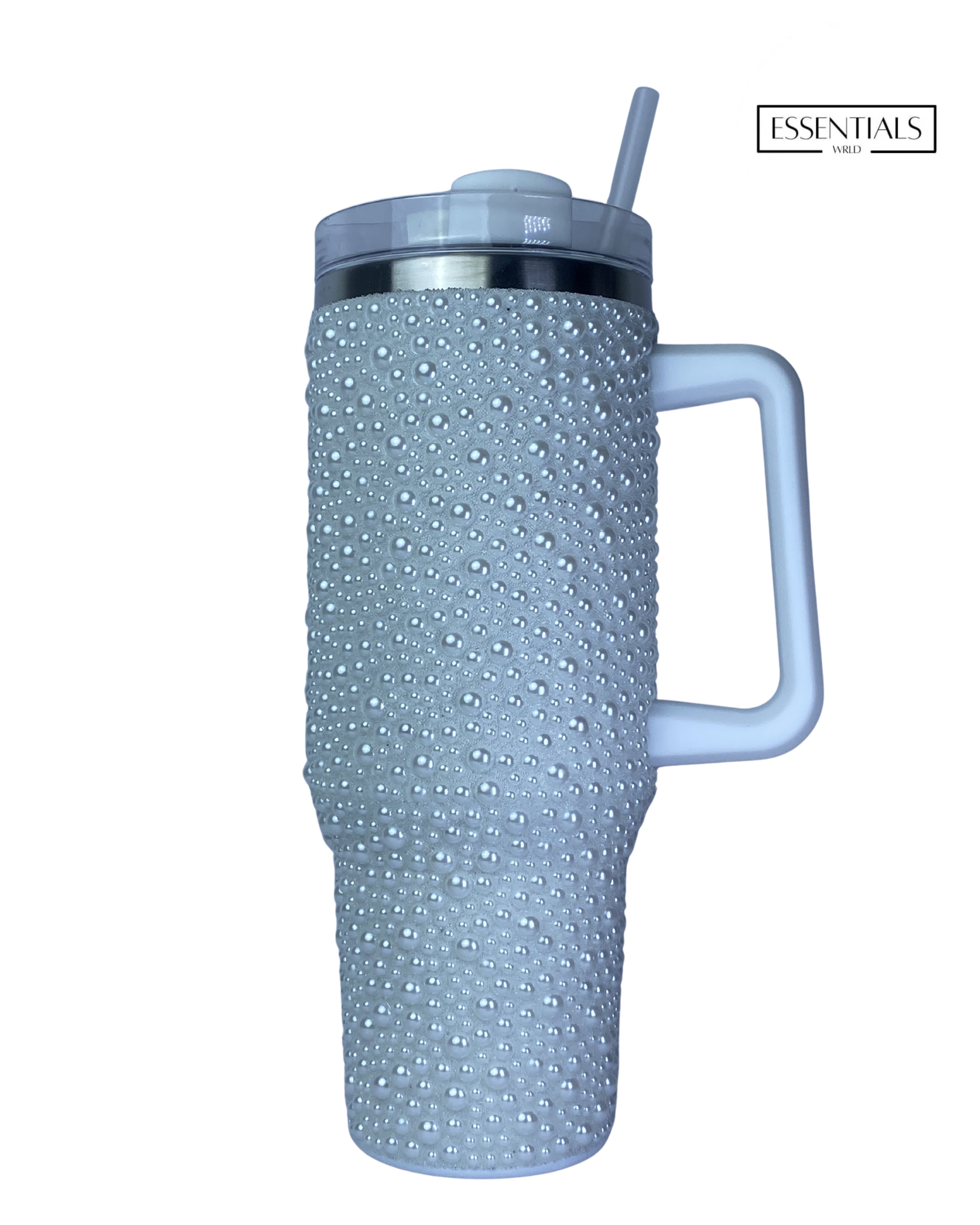 Dotted Glitter Tumbler with Handle & Straw | Insulated Tumbler