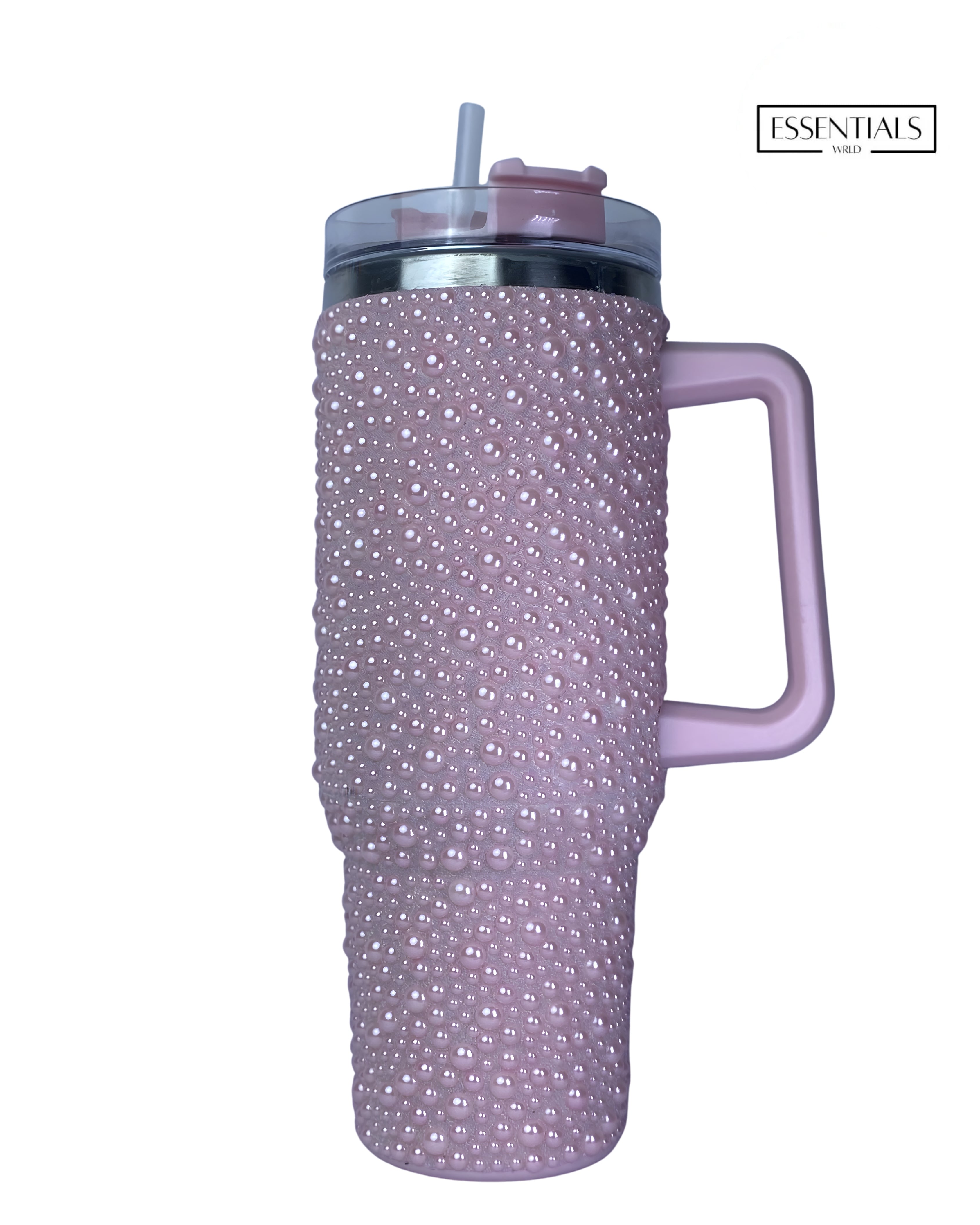 Dotted Glitter Tumbler with Handle & Straw | Insulated Tumbler