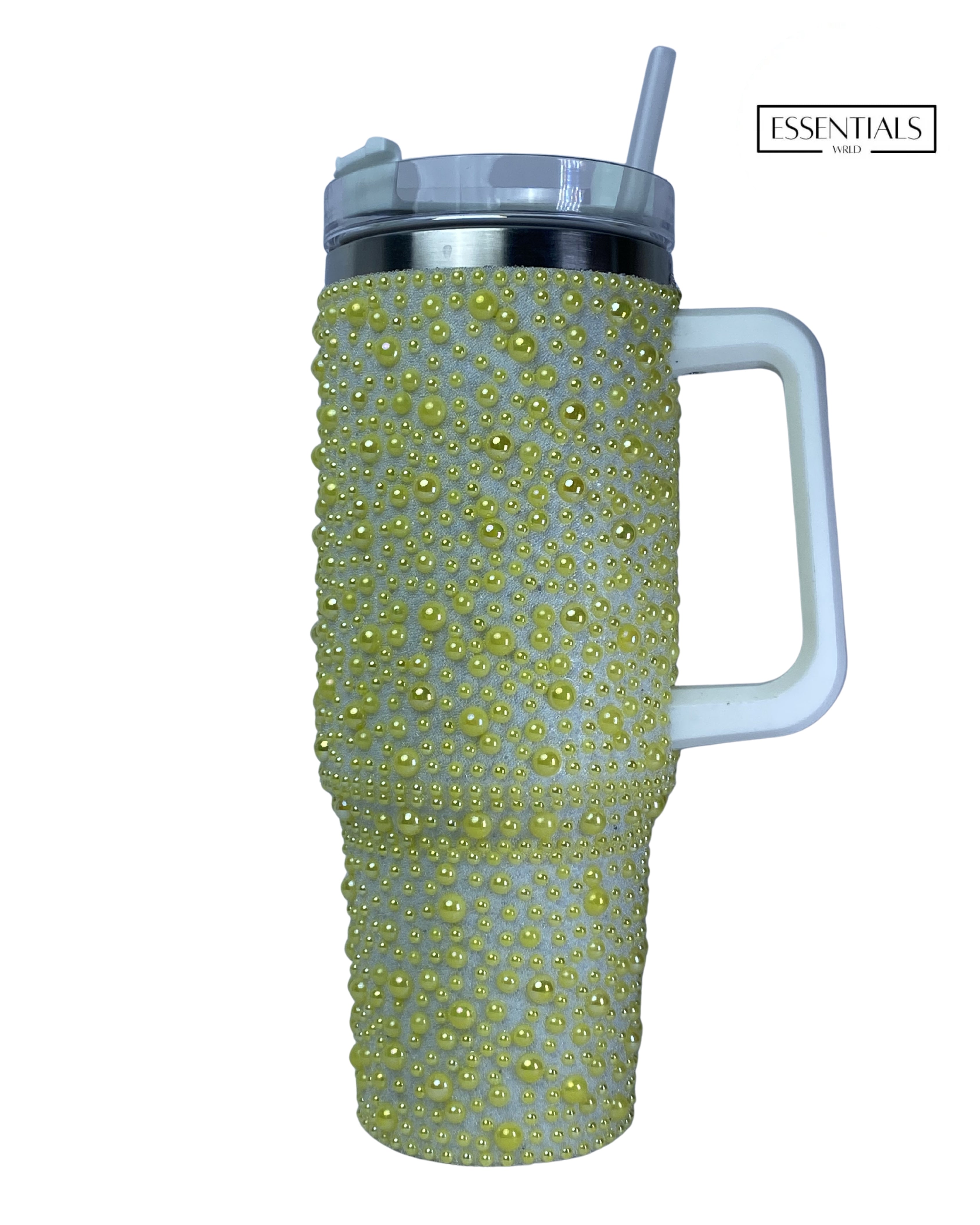 Dotted Glitter Tumbler with Handle & Straw | Insulated Tumbler