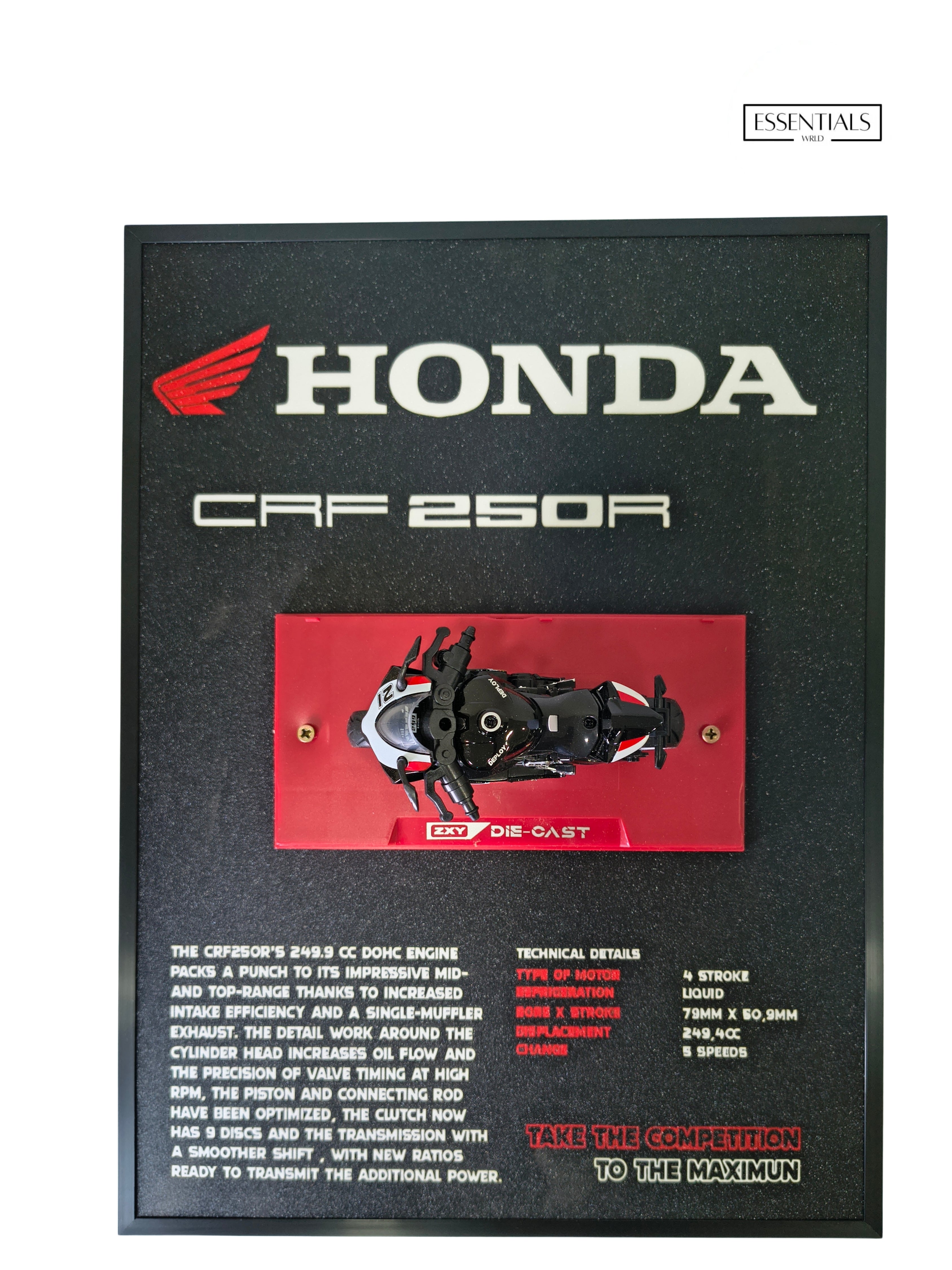 3D Bike Frame Wall Art | Premium Shadow Box for Home & Office Decor
