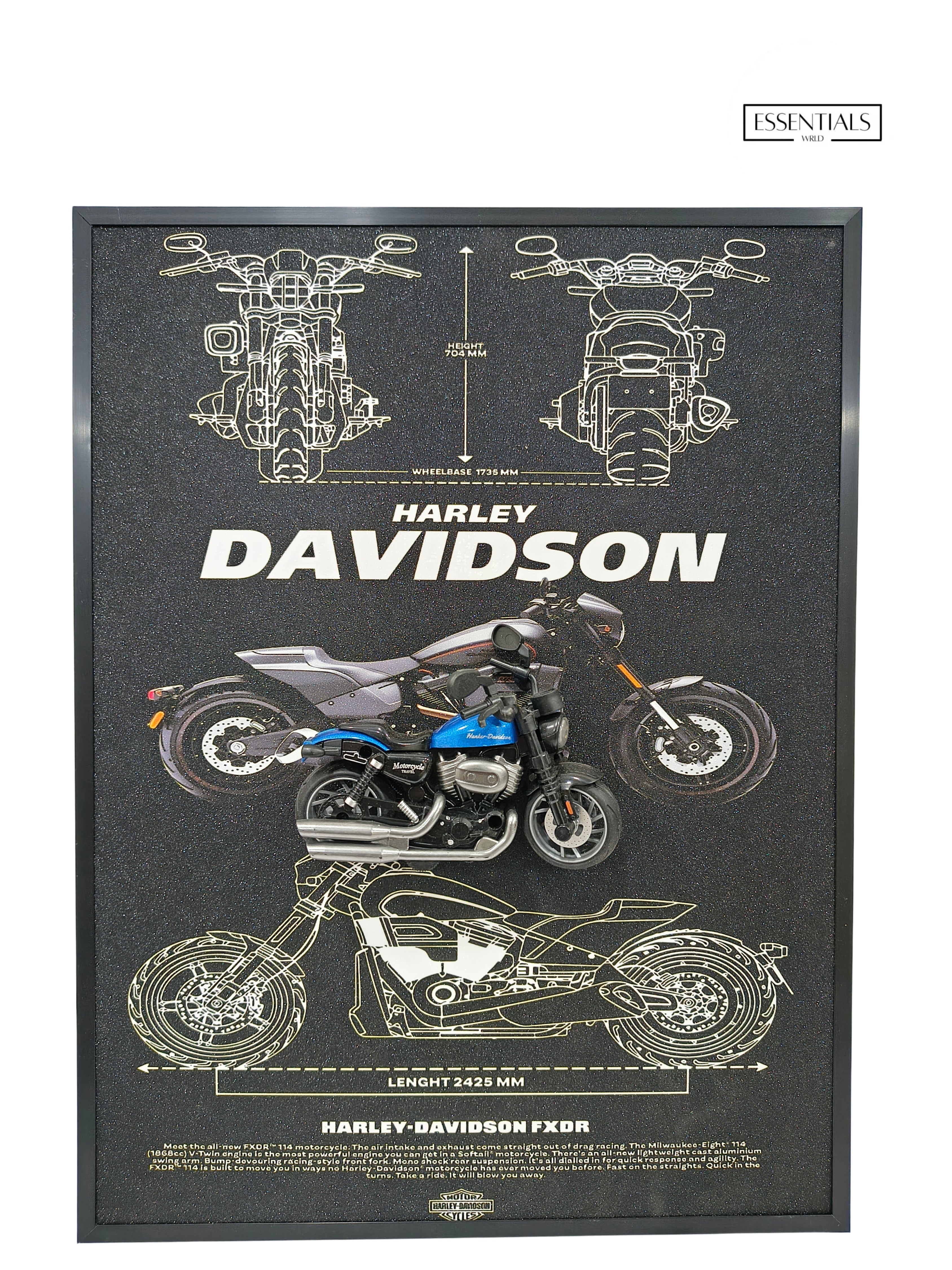 3D Bike Frame Wall Art | Premium Shadow Box for Home & Office Decor