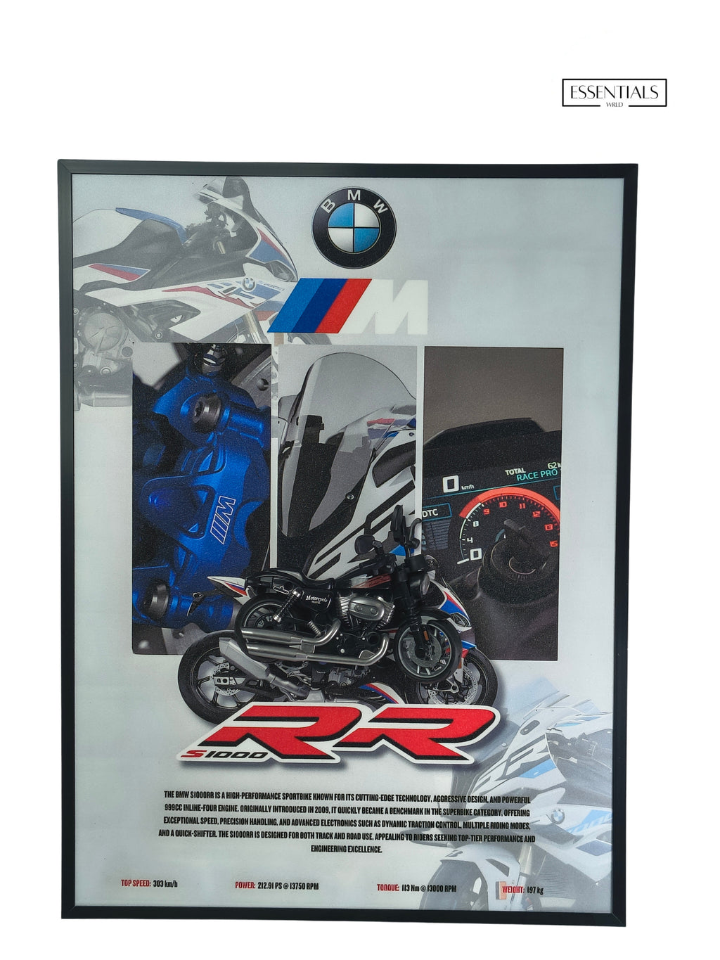 3D Bike Frame Wall Art | Premium Shadow Box for Home & Office Decor