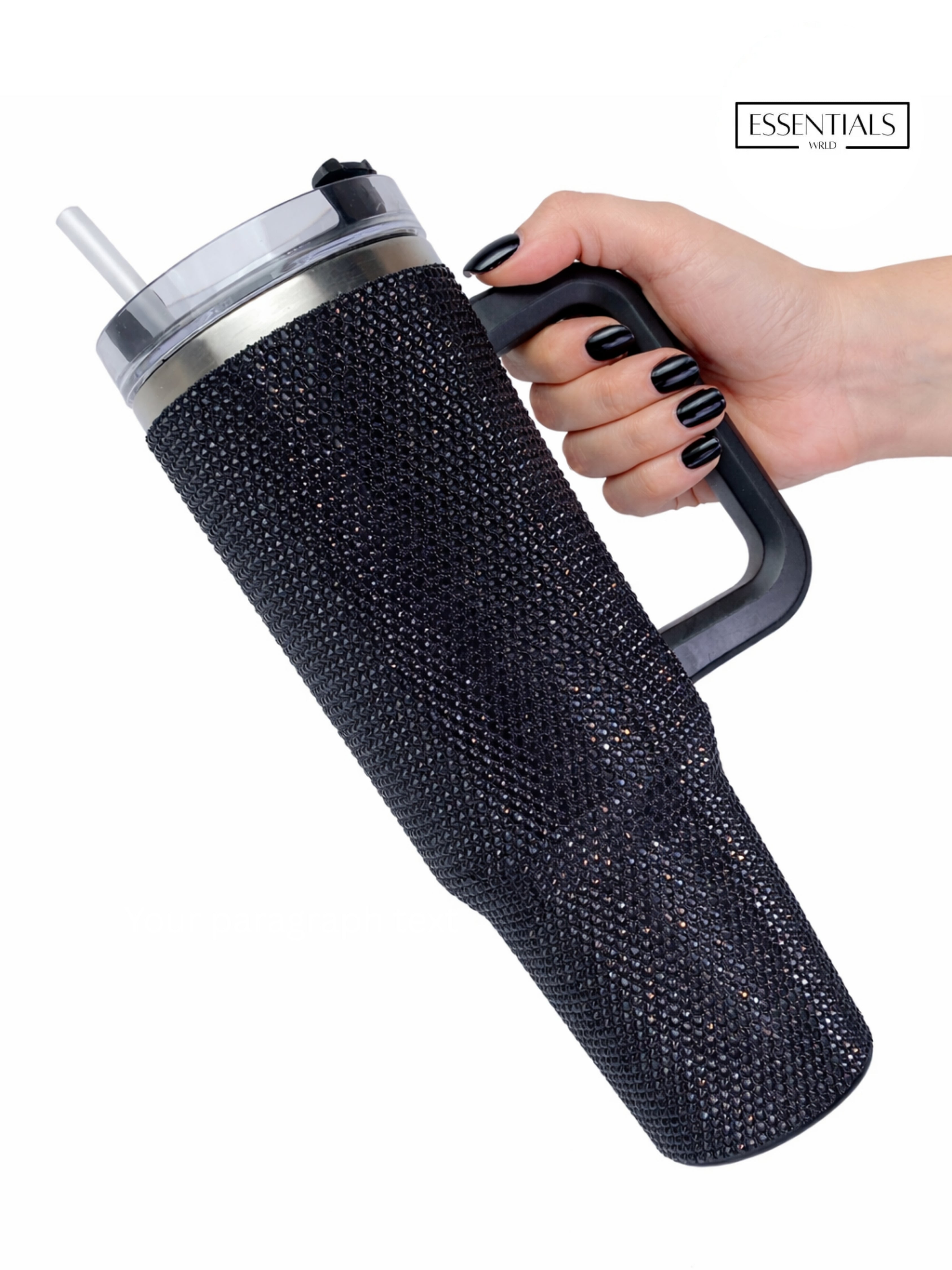 Bling Tumbler with Straw | 900ML | Stylish Insulated Travel Mug for Hot & Cold Drinks