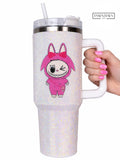 900ML Bling LA/BU/BU Rabbit Tumbler | Cute Stainless Steel Insulated Travel Mug with Straw
