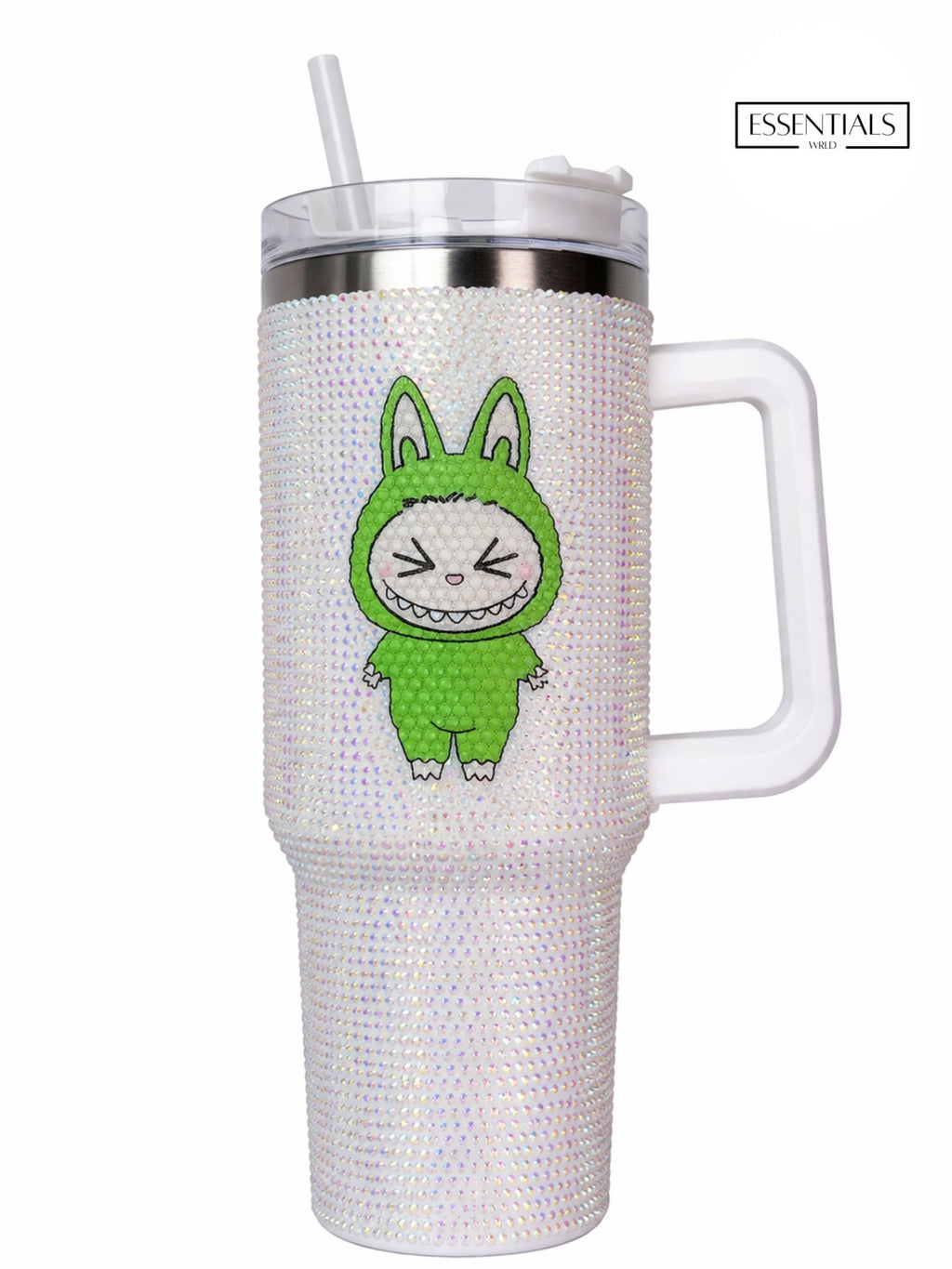 900ML Bling LA/BU/BU Rabbit Tumbler | Cute Stainless Steel Insulated Travel Mug with Straw