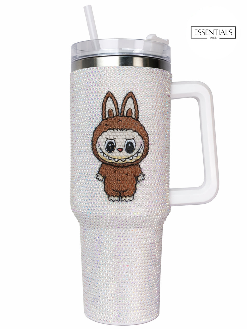 900ML Bling LA/BU/BU Rabbit Tumbler | Cute Stainless Steel Insulated Travel Mug with Straw