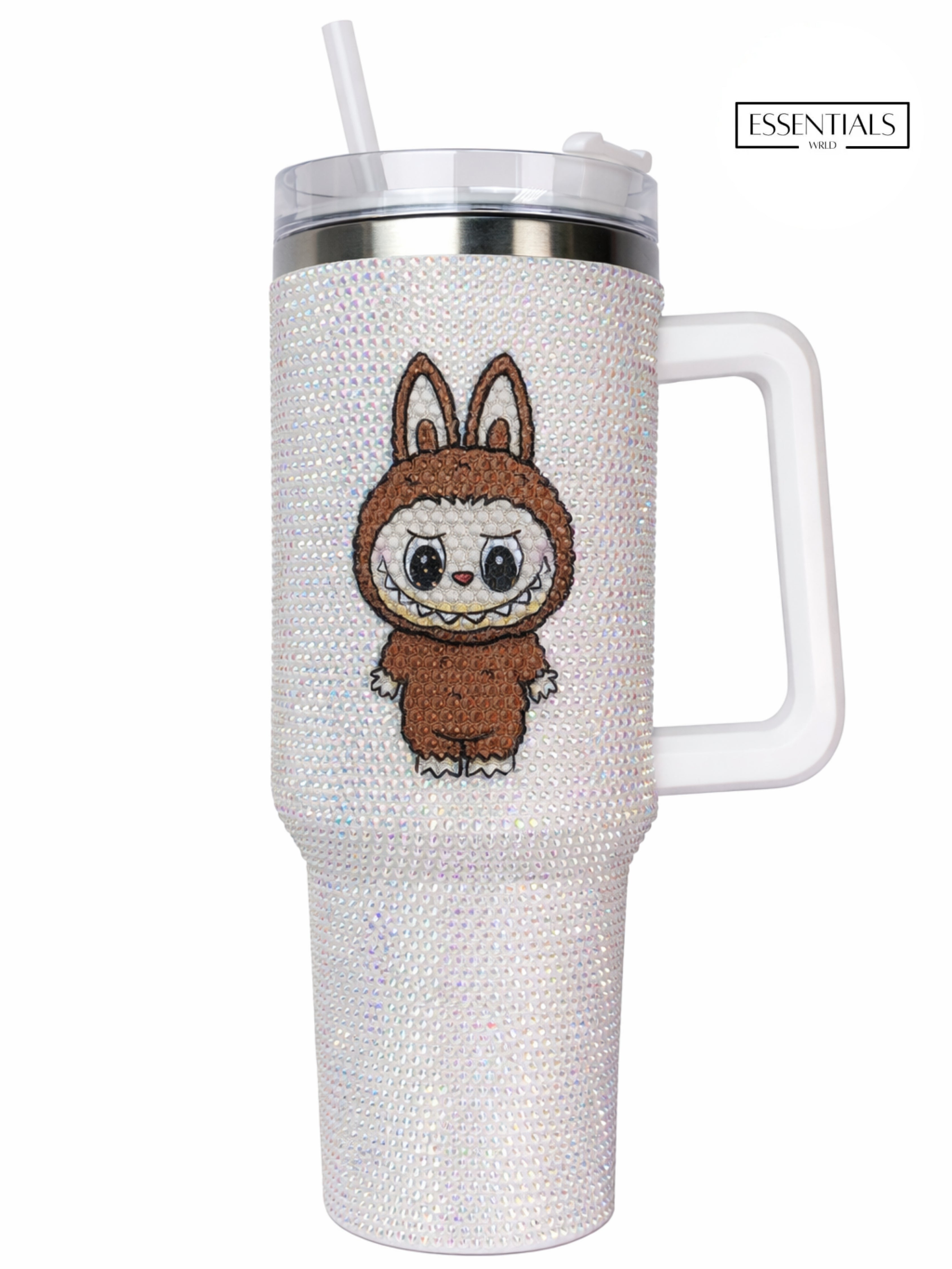 900ML Bling LA/BU/BU Rabbit Tumbler | Cute Stainless Steel Insulated Travel Mug with Straw