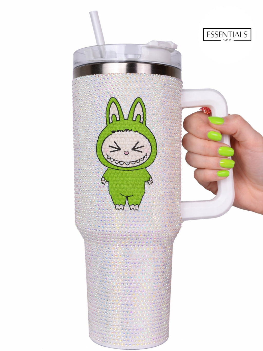 900ML Bling LA/BU/BU Rabbit Tumbler | Cute Stainless Steel Insulated Travel Mug with Straw