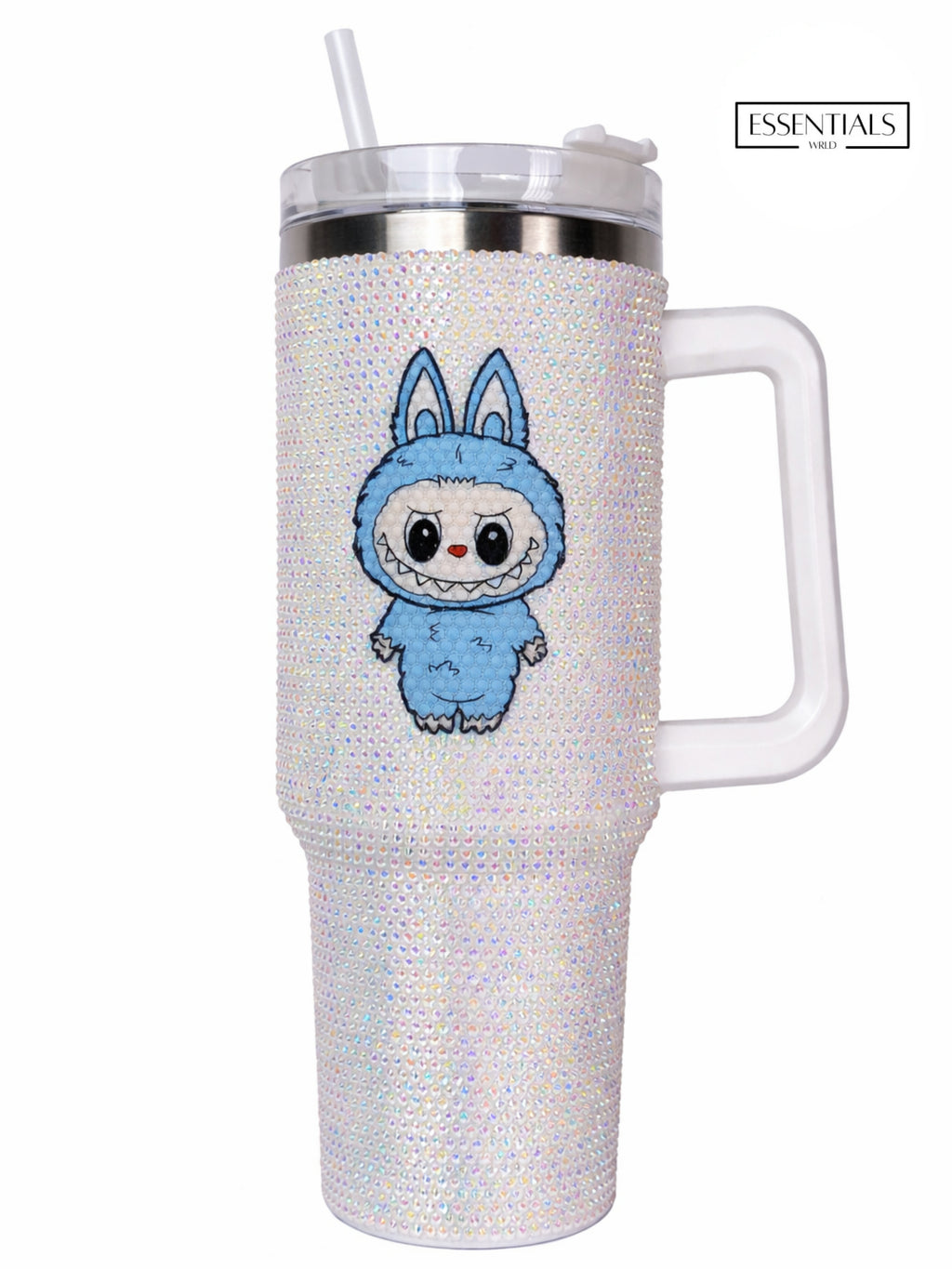 900ML Bling LA/BU/BU Rabbit Tumbler | Cute Stainless Steel Insulated Travel Mug with Straw