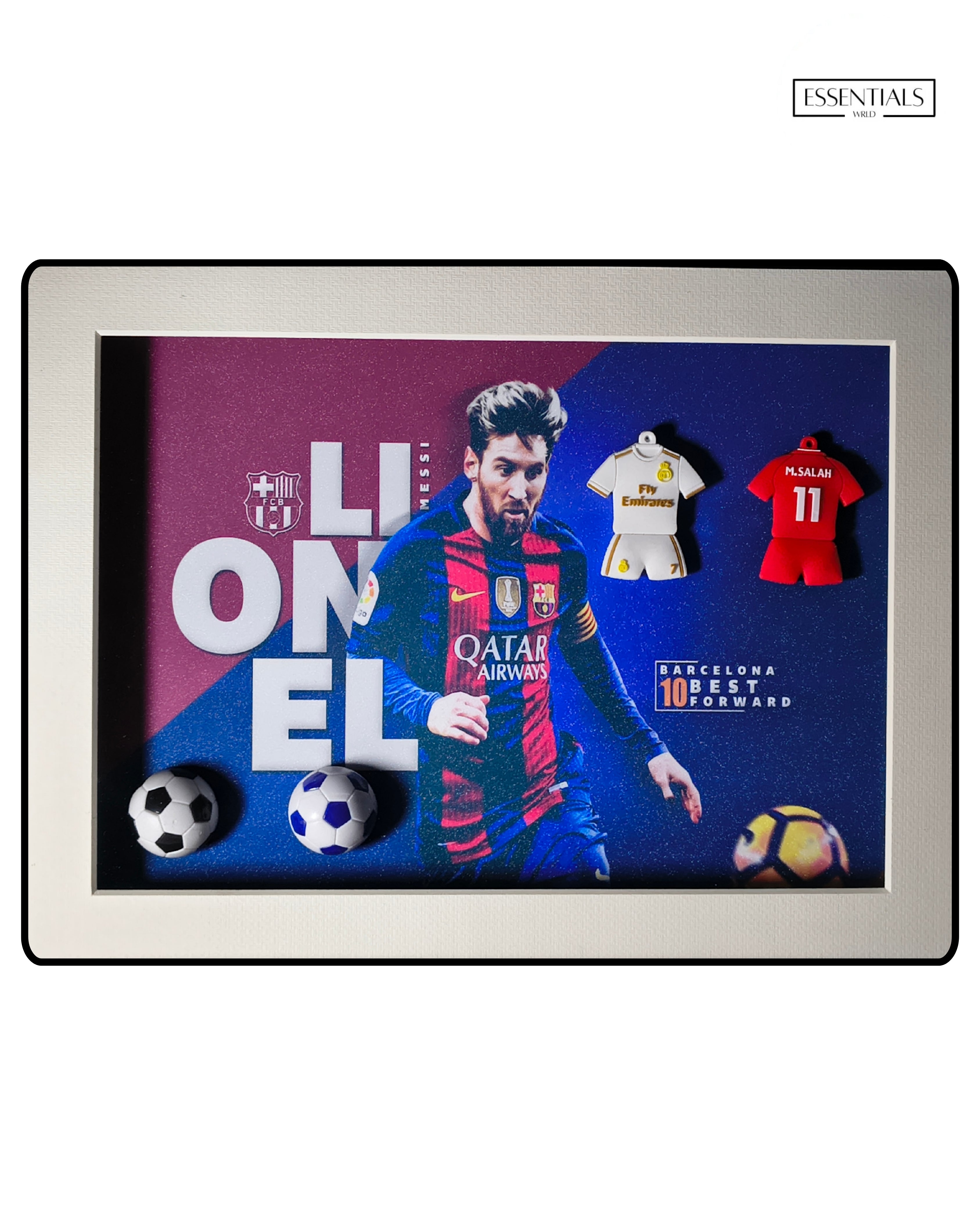 Lionel Messi & Cristiano Ronaldo 3D Frame – Premium Football Wall Art for Fans
