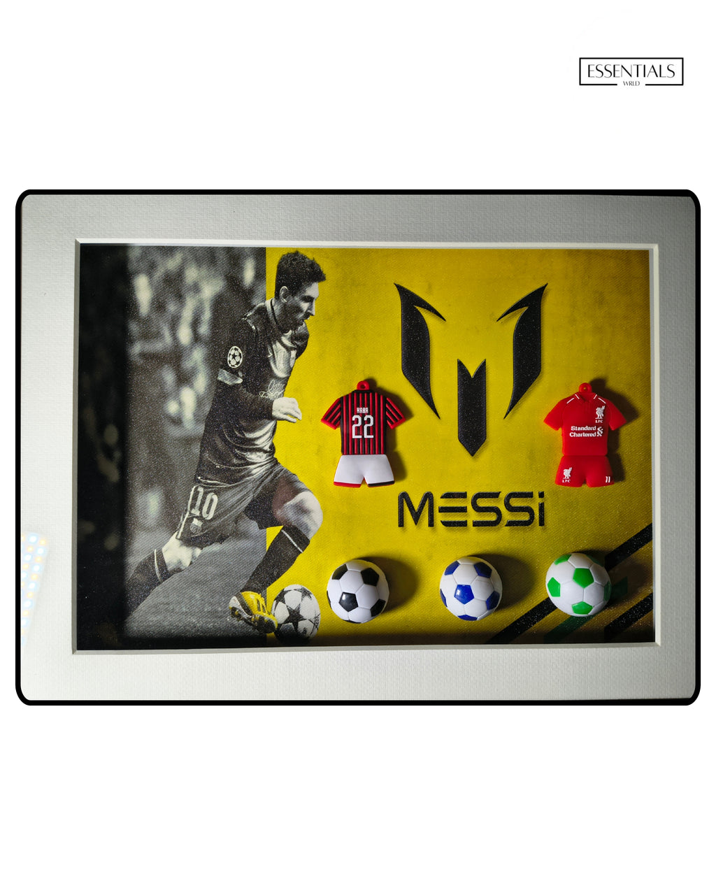 Lionel Messi & Cristiano Ronaldo 3D Frame – Premium Football Wall Art for Fans