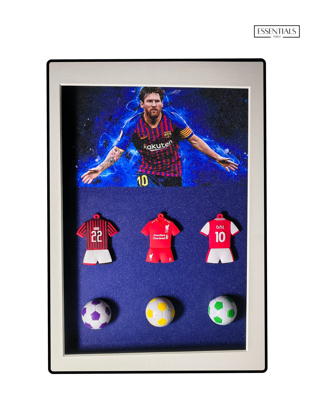 Lionel Messi & Cristiano Ronaldo 3D Frame – Premium Football Wall Art for Fans