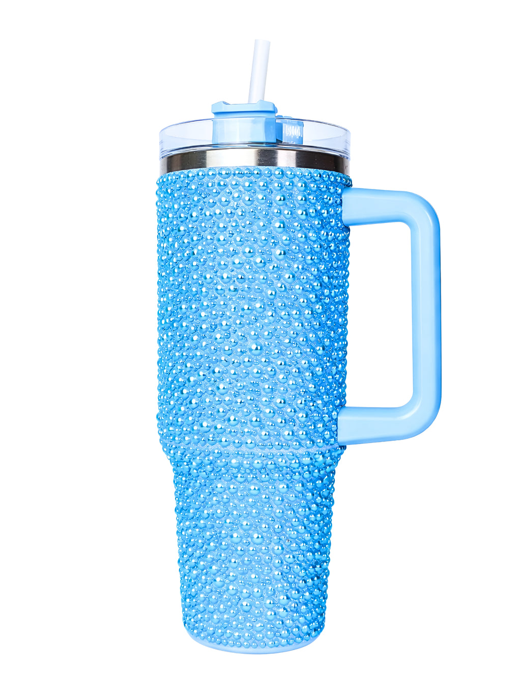 Dotted Glitter Tumbler with Handle & Straw | Insulated Tumbler