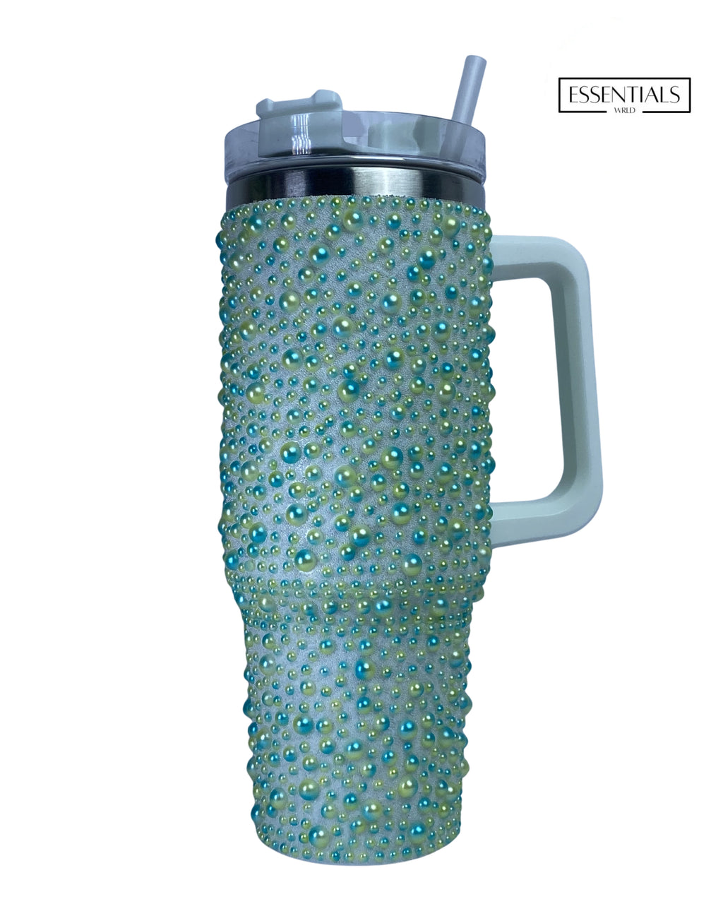 Dotted Glitter Tumbler with Handle & Straw | Insulated Tumbler