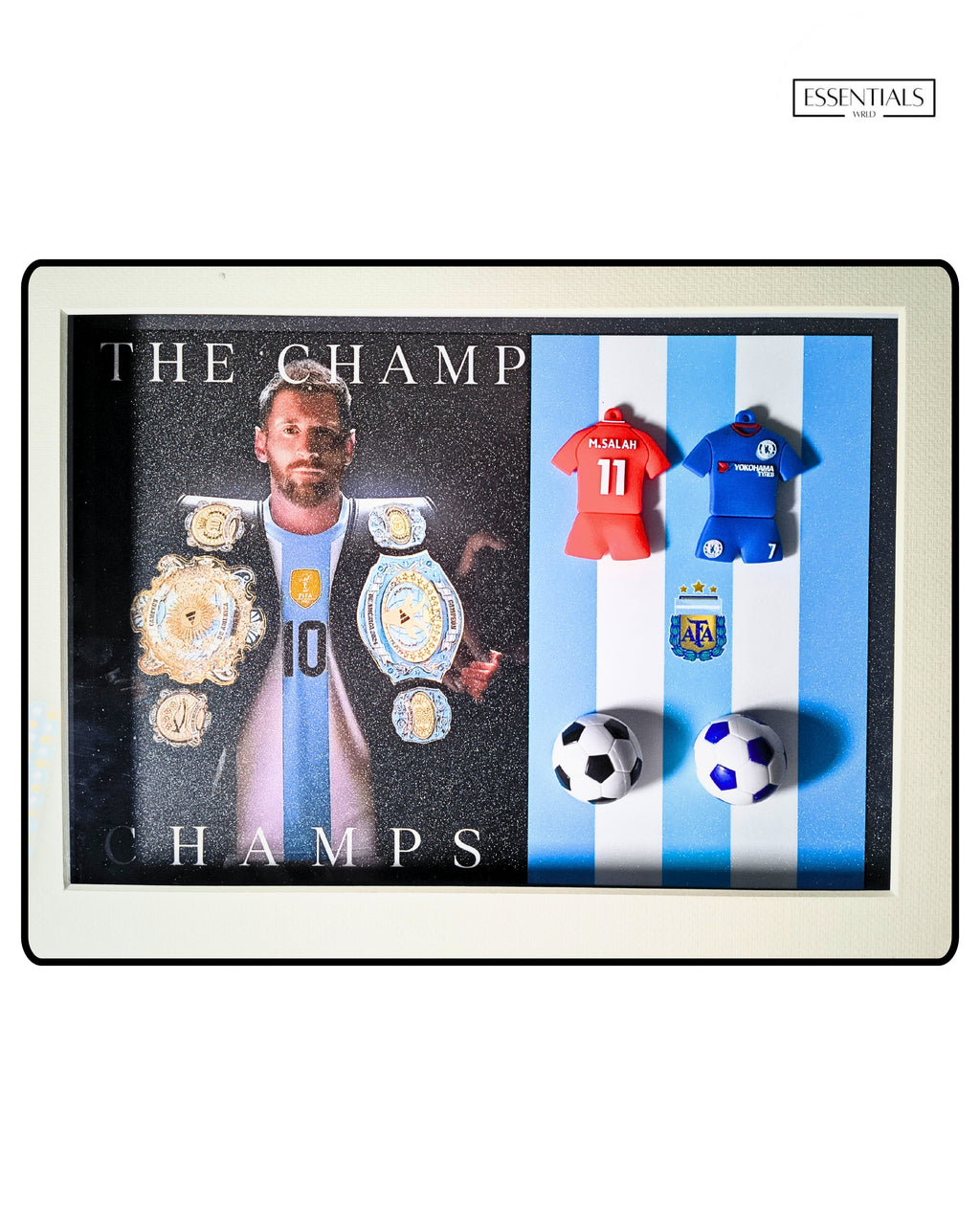 Lionel Messi & Cristiano Ronaldo 3D Frame – Premium Football Wall Art for Fans