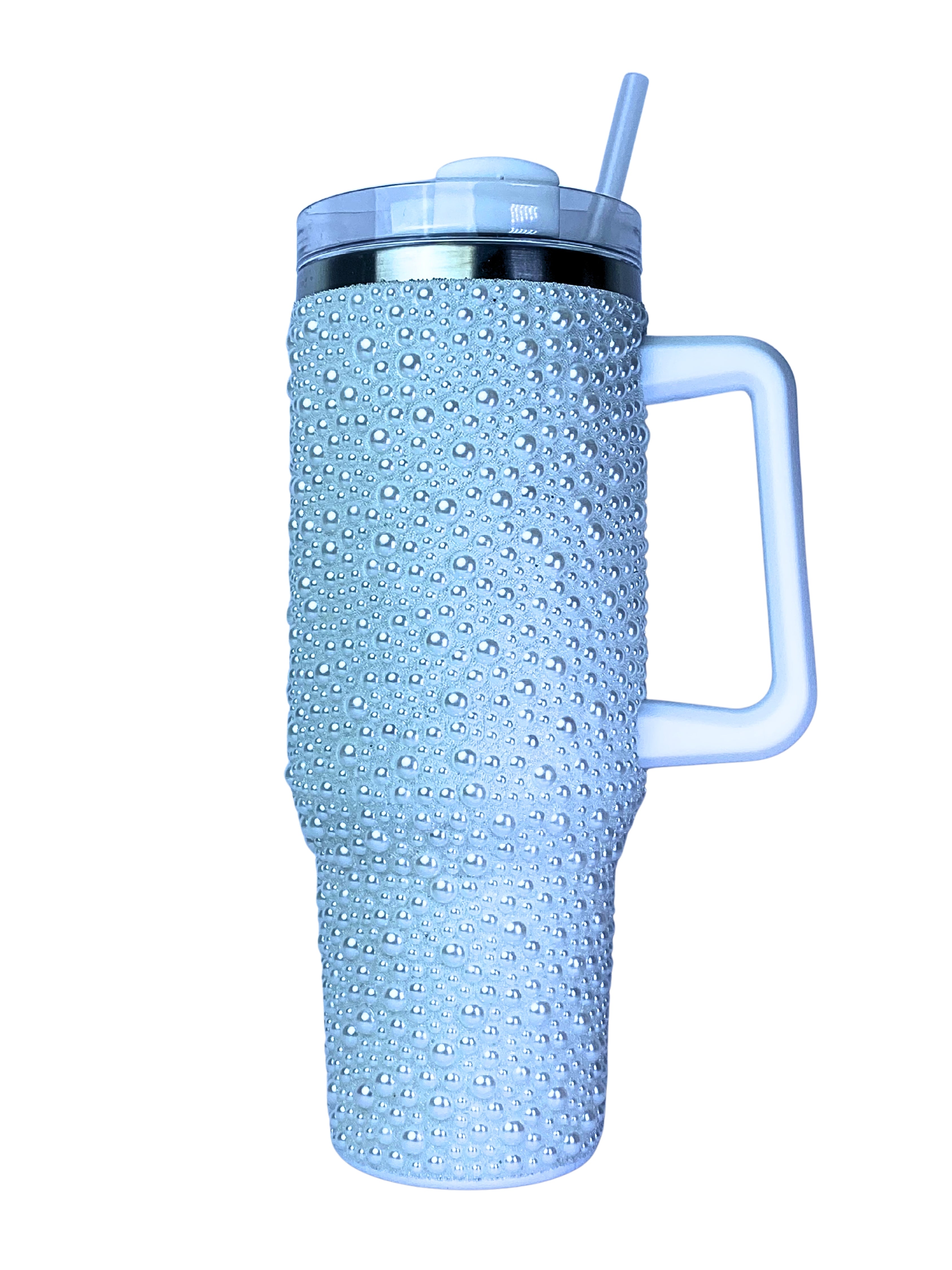 Dotted Glitter Tumbler with Handle & Straw | Insulated Tumbler