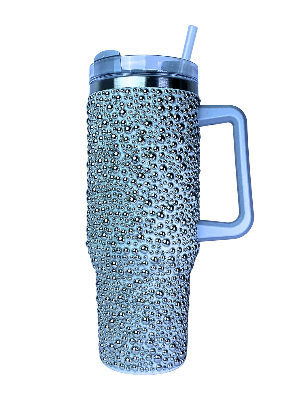 Dotted Glitter Tumbler with Handle & Straw | Insulated Tumbler