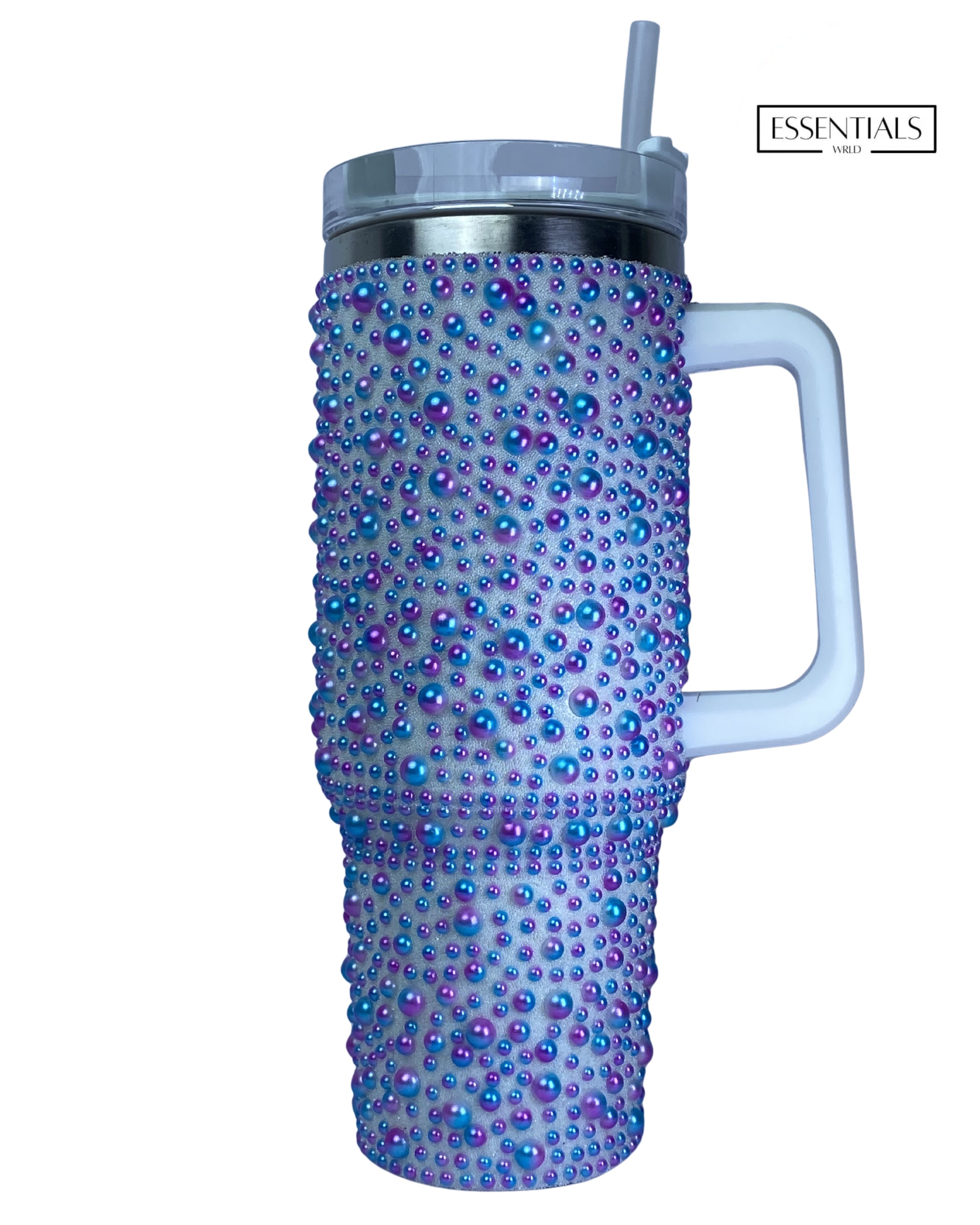 Dotted Glitter Tumbler with Handle & Straw | Insulated Tumbler