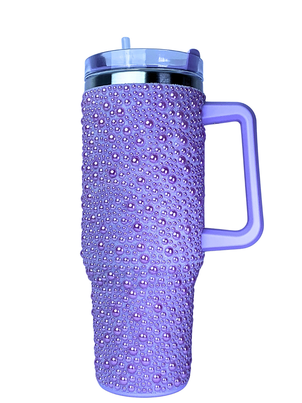 Dotted Glitter Tumbler with Handle & Straw | Insulated Tumbler