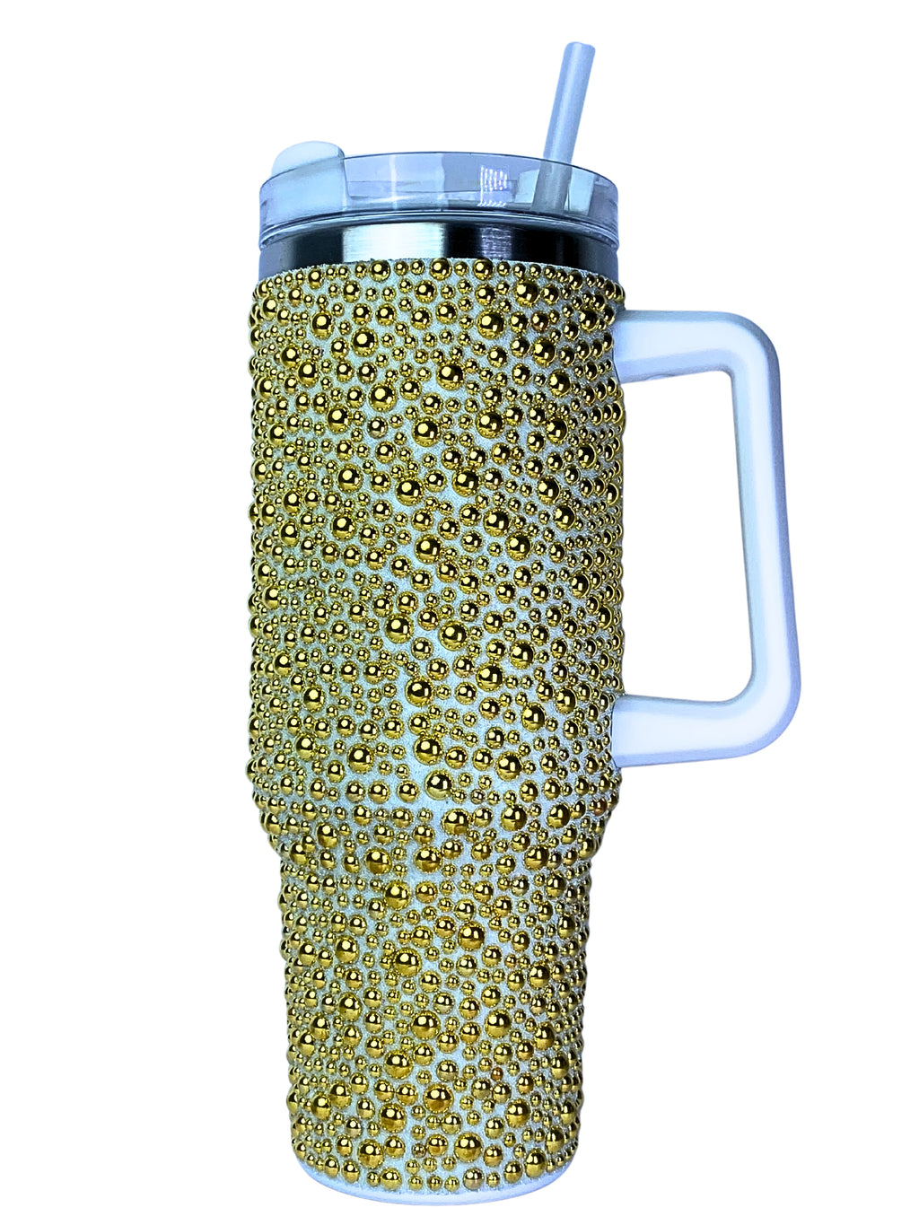 Dotted Glitter Tumbler with Handle & Straw | Insulated Tumbler